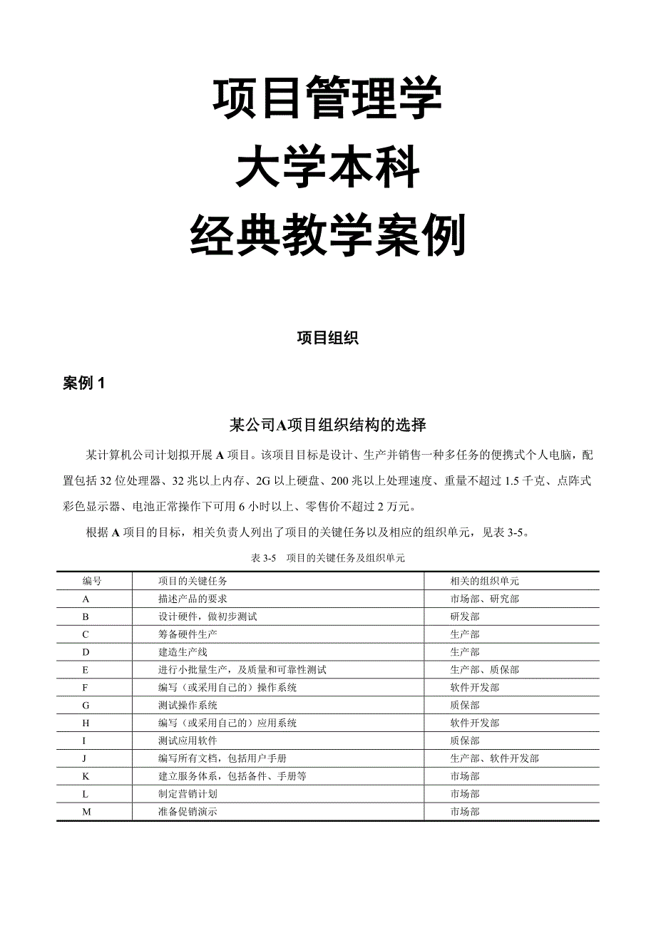 项目管理学经典教学案例_第1页