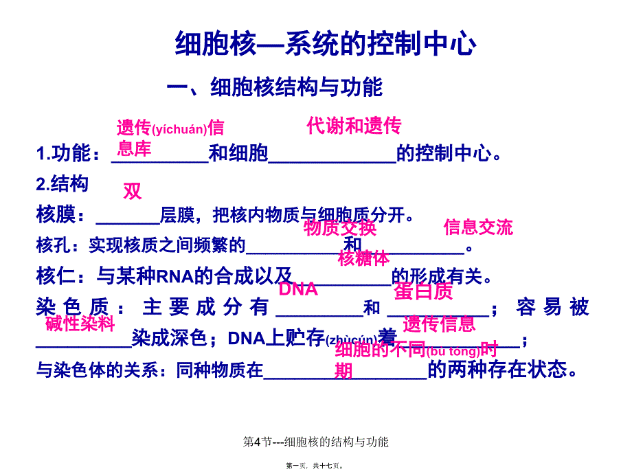 第4节细胞核的结构与功能课件_第1页