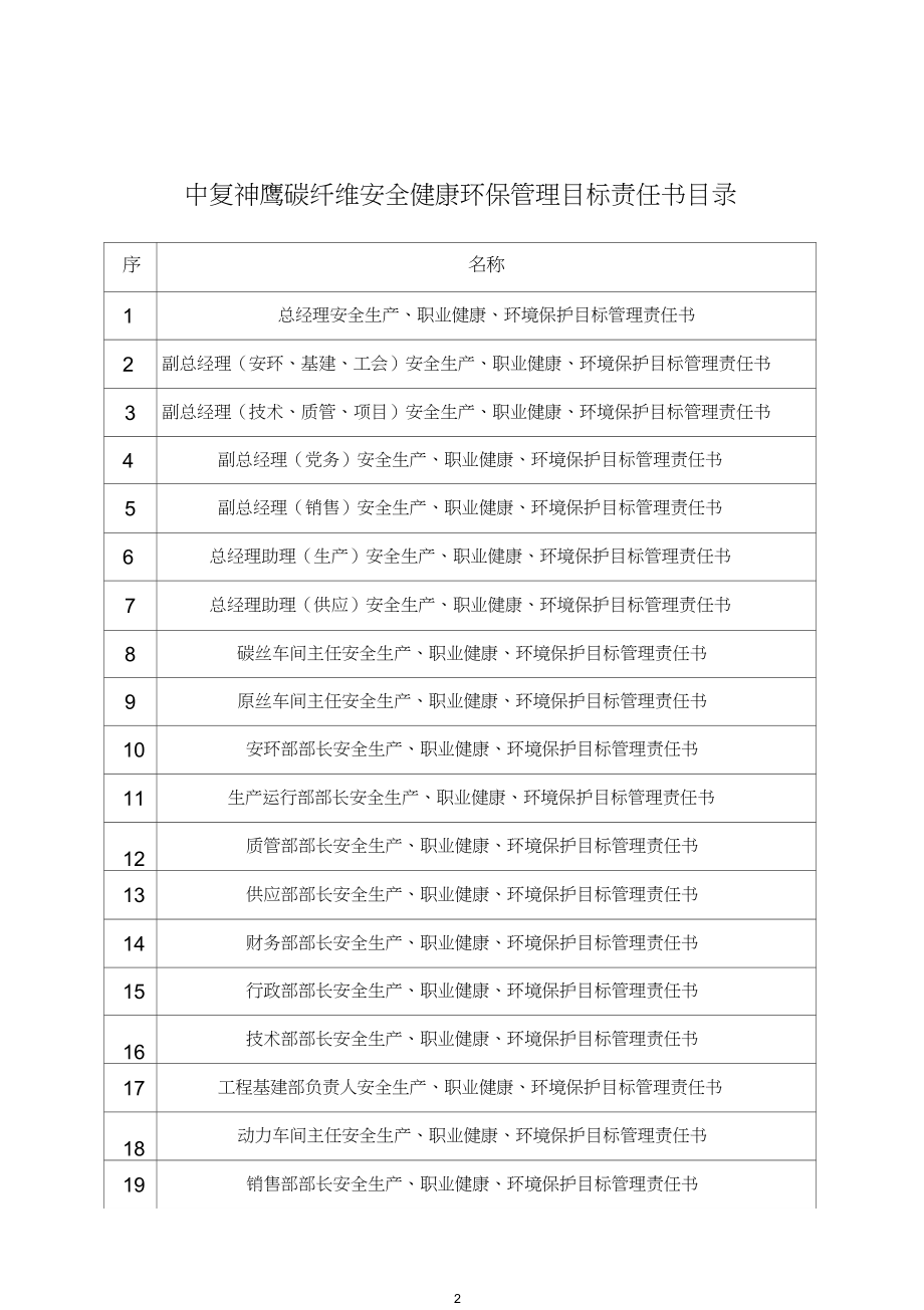 安全生产职业健康环境保护管理目标责任书课件_第2页