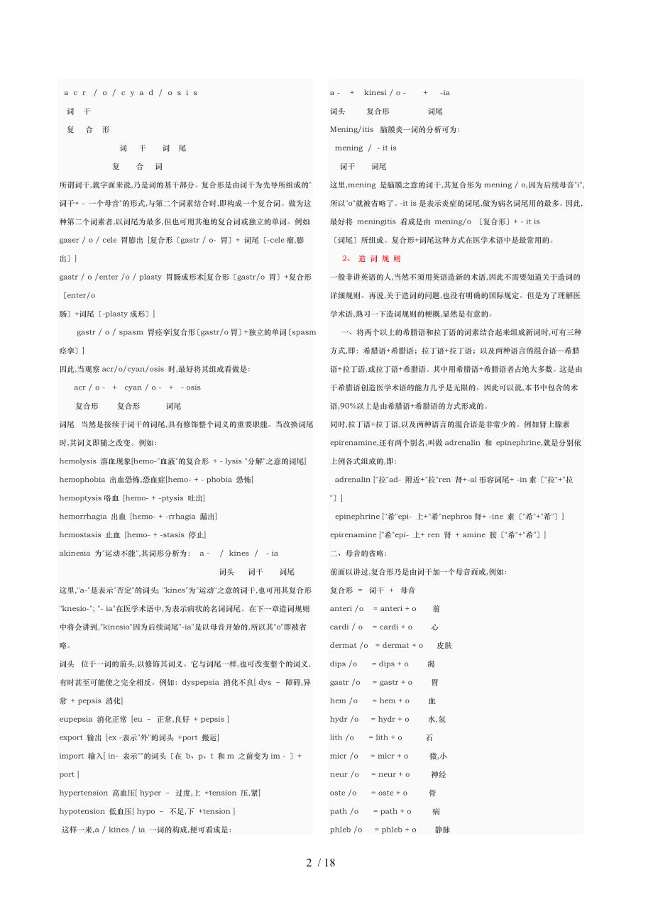 医学英语专业词汇入门篇_第2页