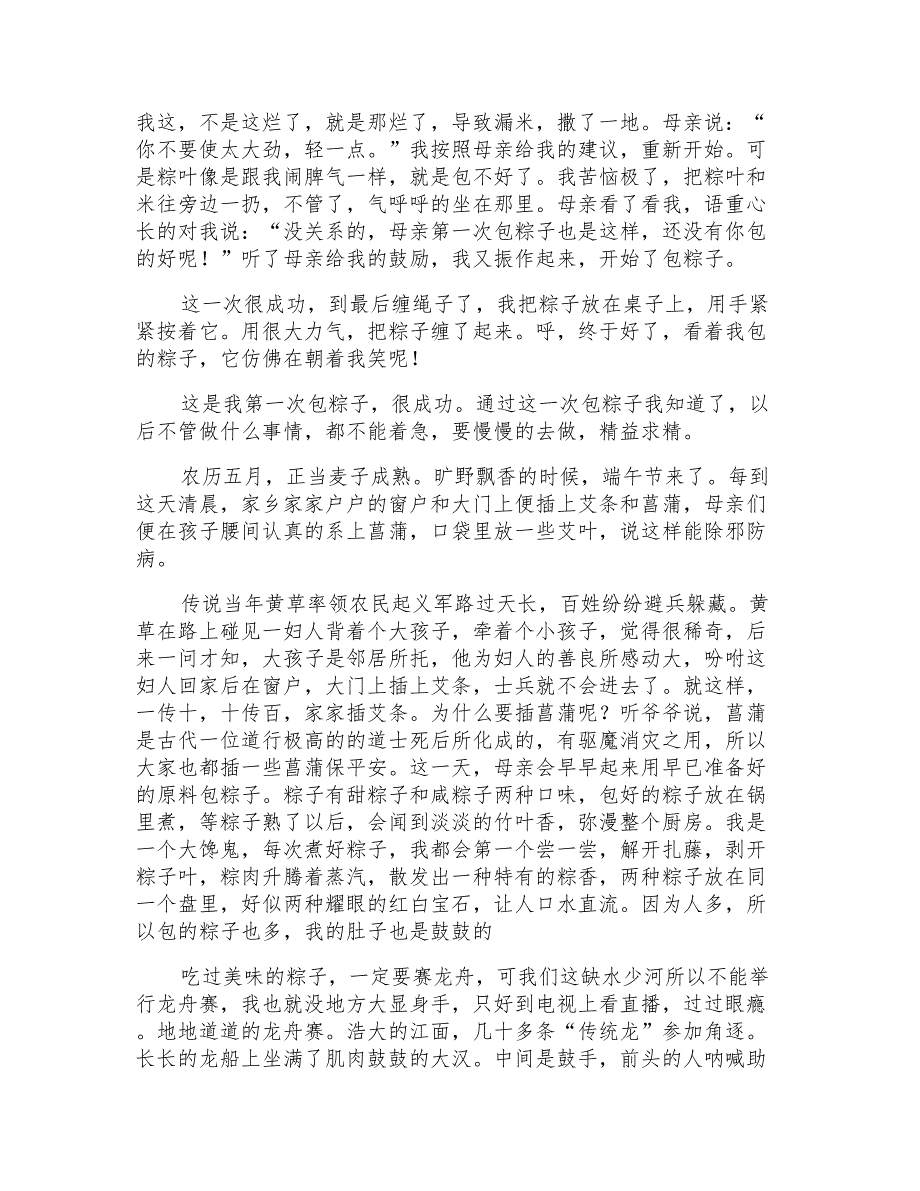 有关端午节包粽子的作文700字合集5篇_第2页