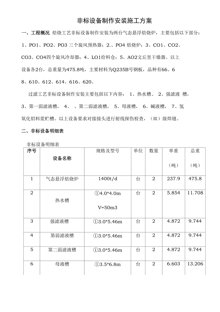 非标设备制作安装工程施工组织设计方案_第4页