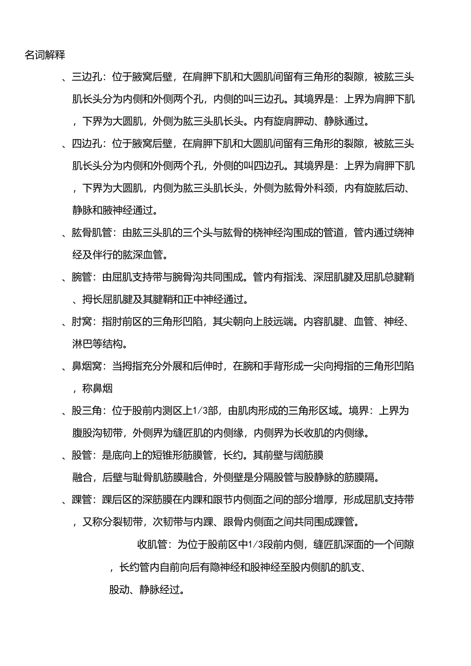 局部解剖学名词解释_第1页
