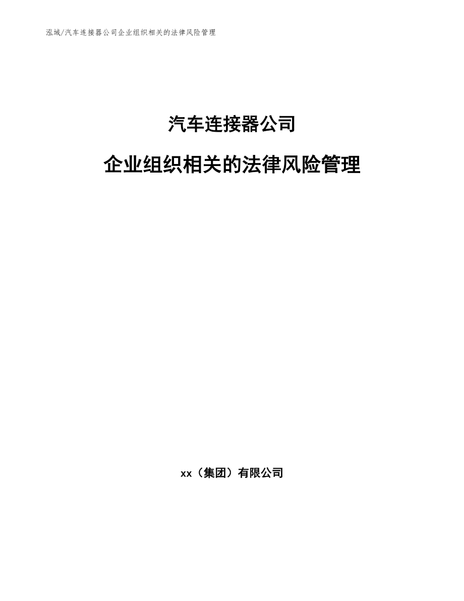 汽车连接器公司企业组织相关的法律风险管理_第1页