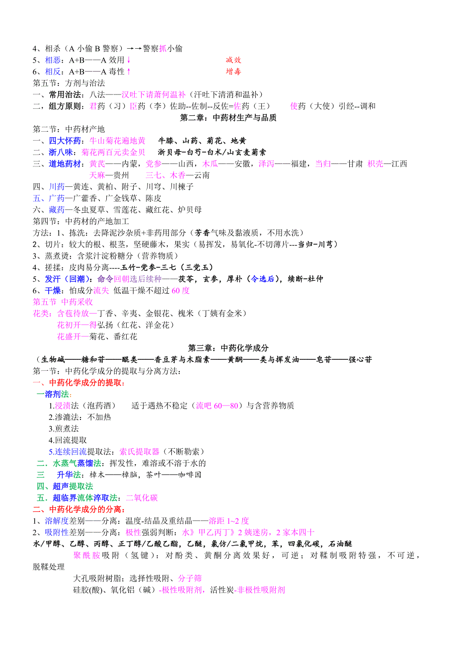 执业中药师考试重点总结中药一_第2页