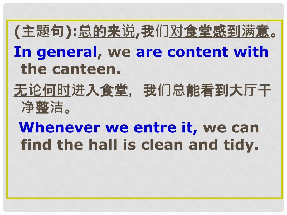 高一英语的作文大集合课件新人教版必修4本校食堂_第1页