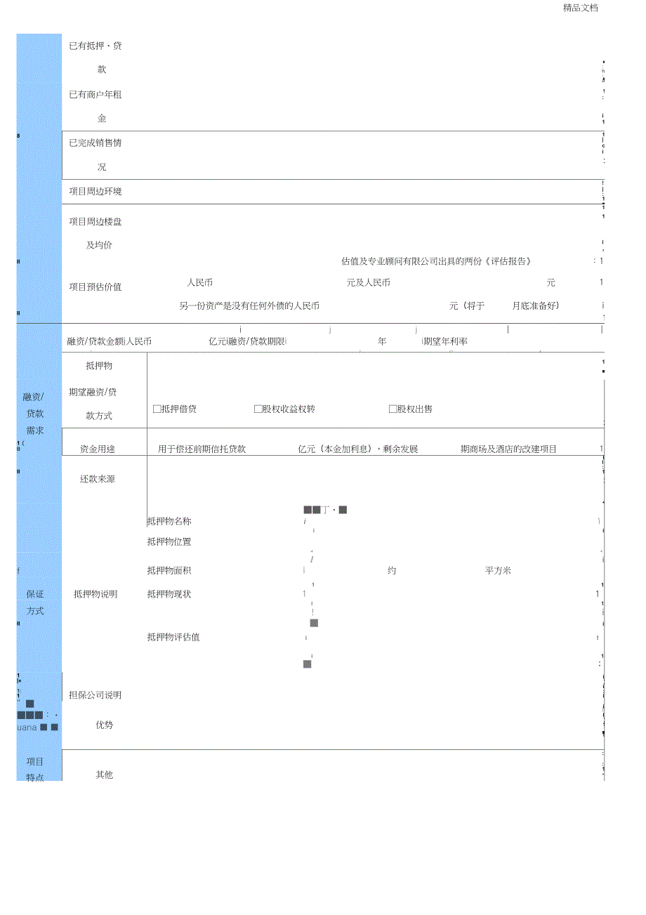 融资申请表(范本)_第2页