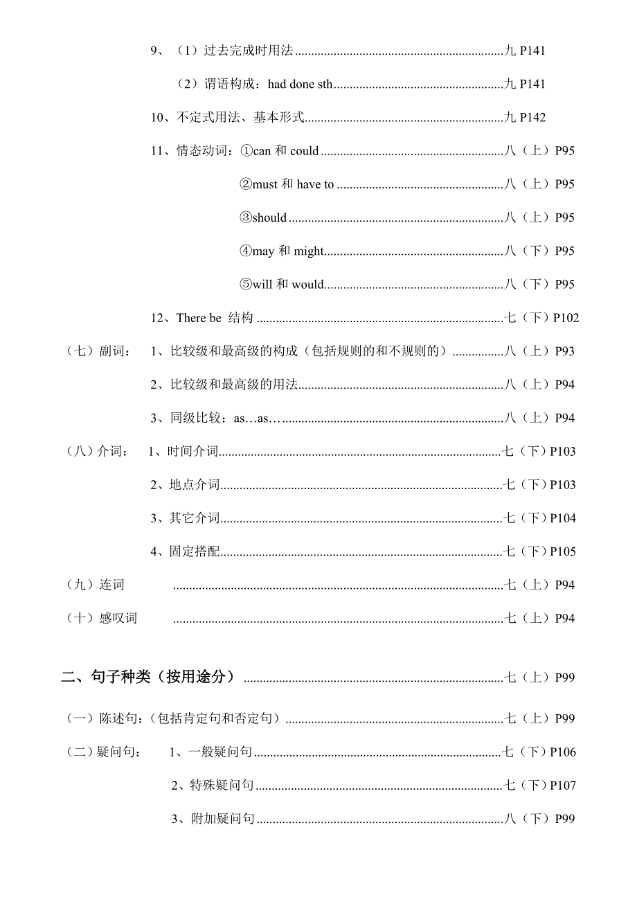 初中语法一览表_第3页