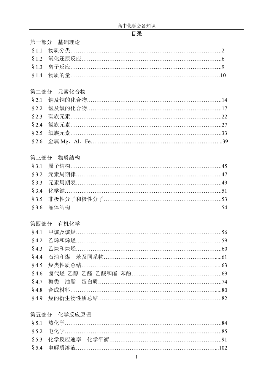 高中化学必备知识_第1页