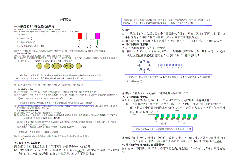 高中数学排列组合例题_第1页