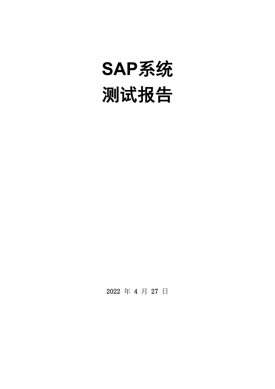 SAP系统测试报告_第1页