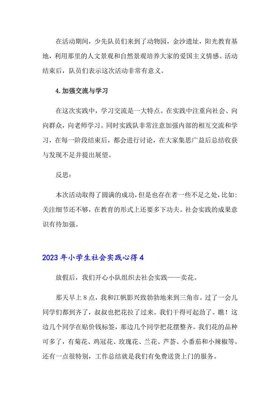 2023年小学生社会实践心得_第4页