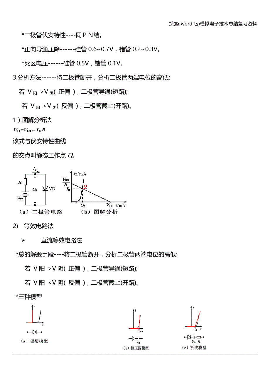 (完整word版)模拟电子技术总结复习资料.doc_第2页