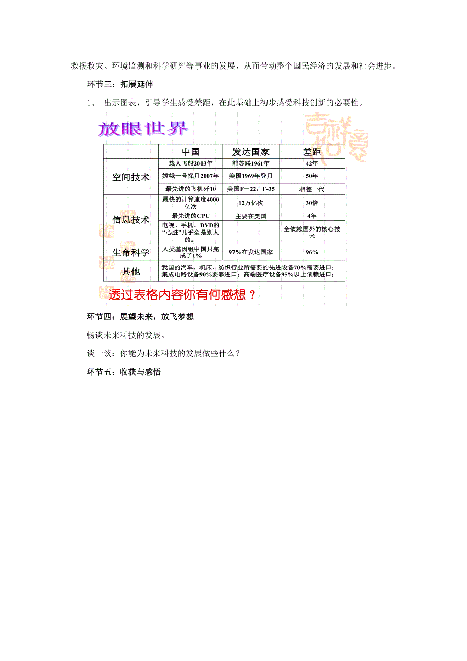 《快速发展的现代科技》教学设计_第3页