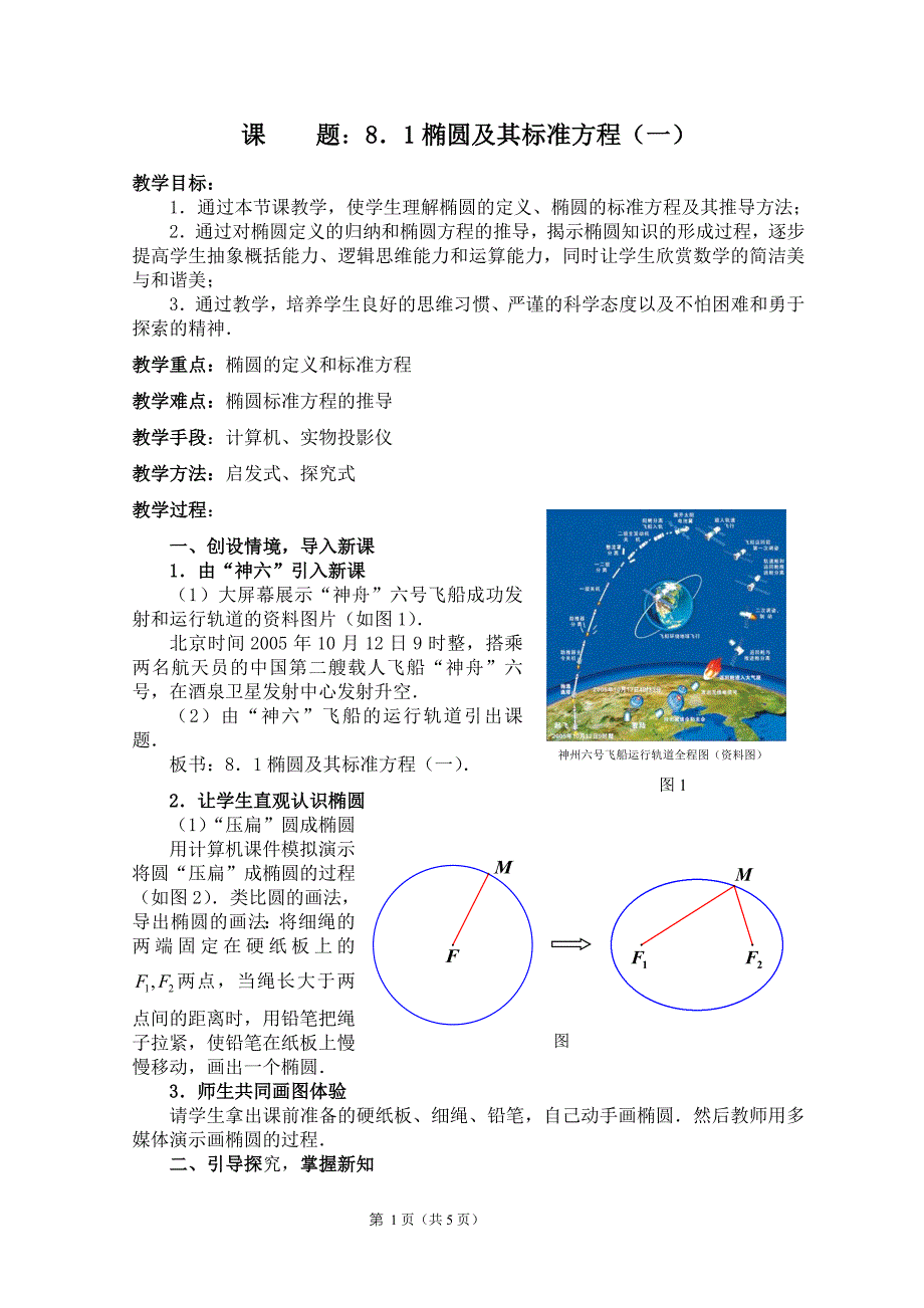 全国高中数学赛课一等奖作品：教案：椭圆_第1页