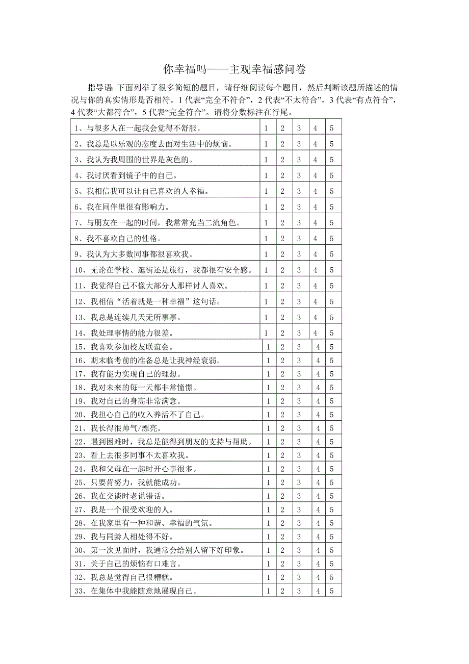 主观幸福感量表_第1页