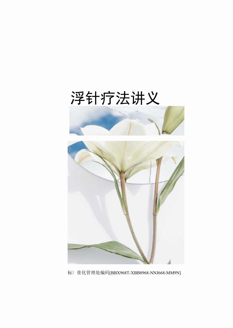 浮针疗法讲义完整版_第1页