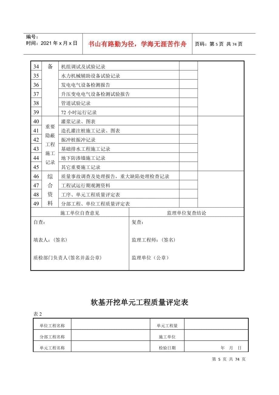 水利水电工程质检表格(总)_第5页