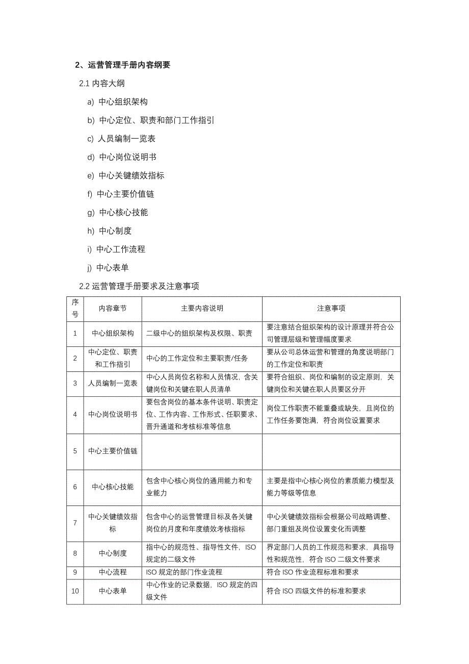 运营管理手册编制方案_第5页