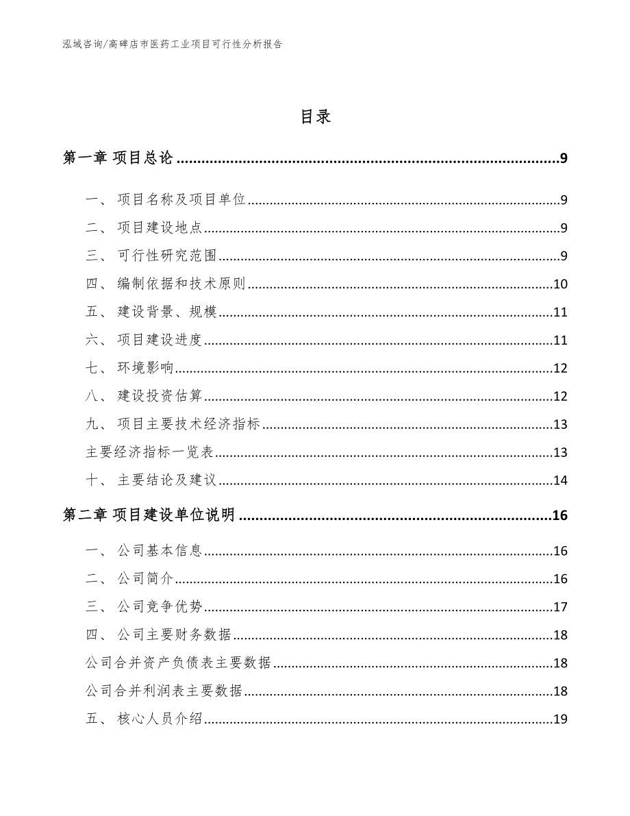 高碑店市医药工业项目可行性分析报告模板_第3页