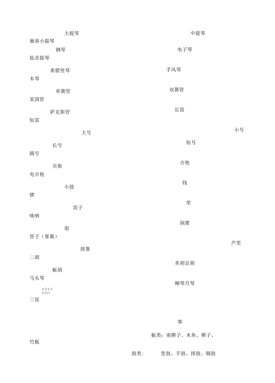 常见乐器名称+乐器图片_第1页