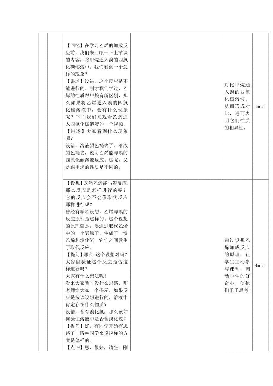 2022年高中化学《乙烯的化学性质》2课时表格式信息化说课教学设计_第5页