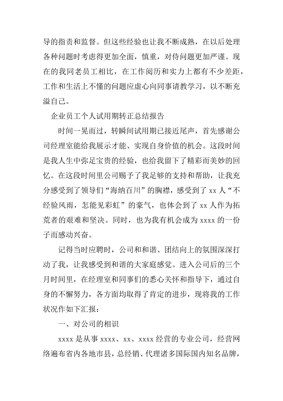 2023年个人试用期转正总结报告（优选3篇）_第4页