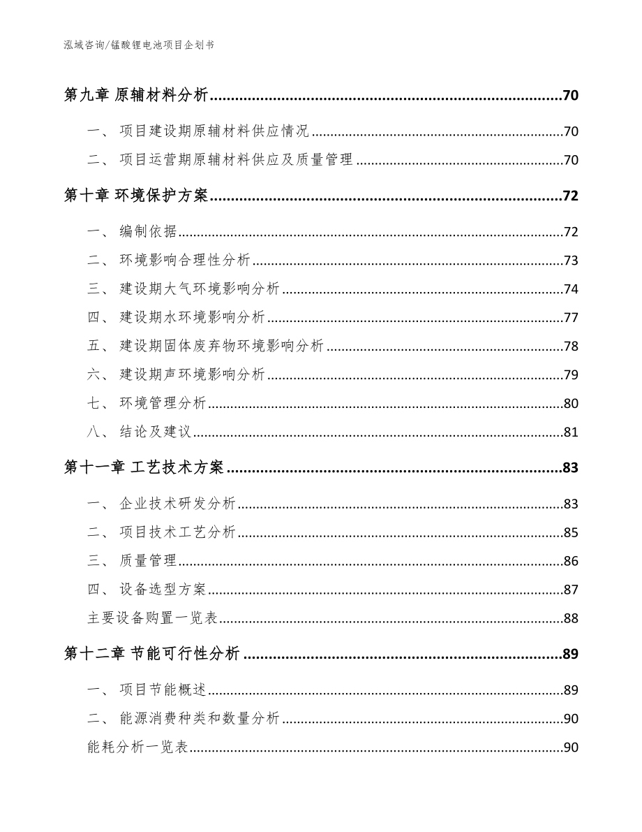 锰酸锂电池项目企划书_范文模板_第4页