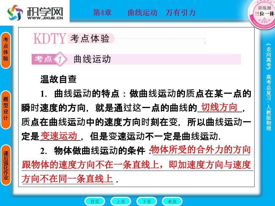 做曲线运动的质点在某一点的瞬时速度的方向就是通过这分析课件_第2页