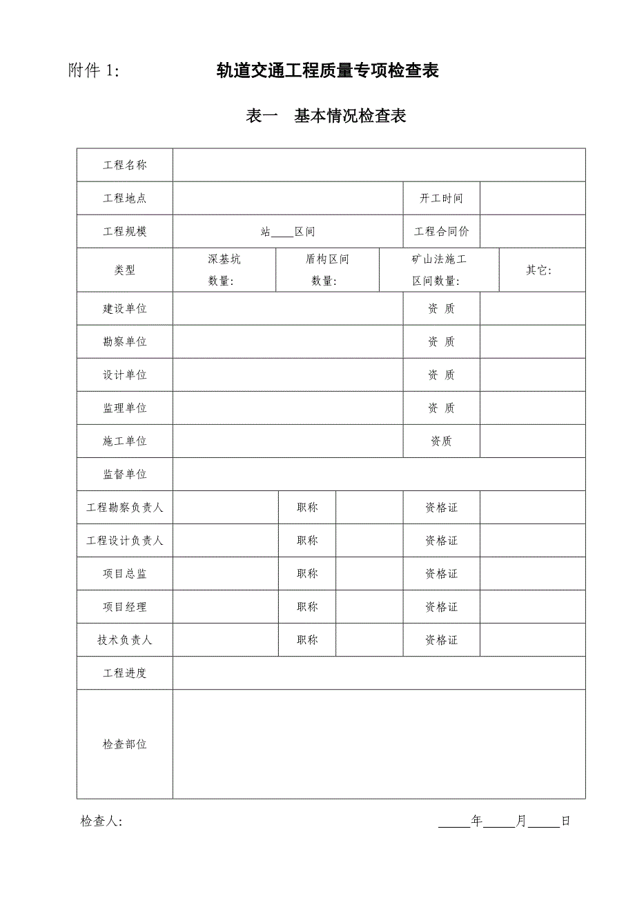 轨道交通工程质量专项检查表_第1页