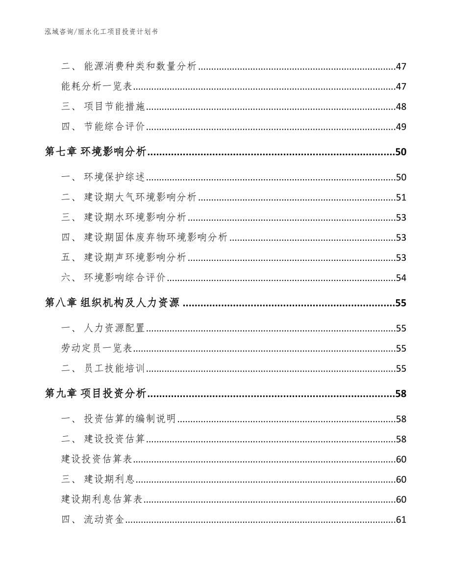 丽水化工项目投资计划书_第5页