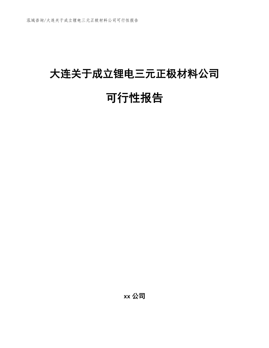 大连关于成立锂电三元正极材料公司可行性报告（参考模板）_第1页