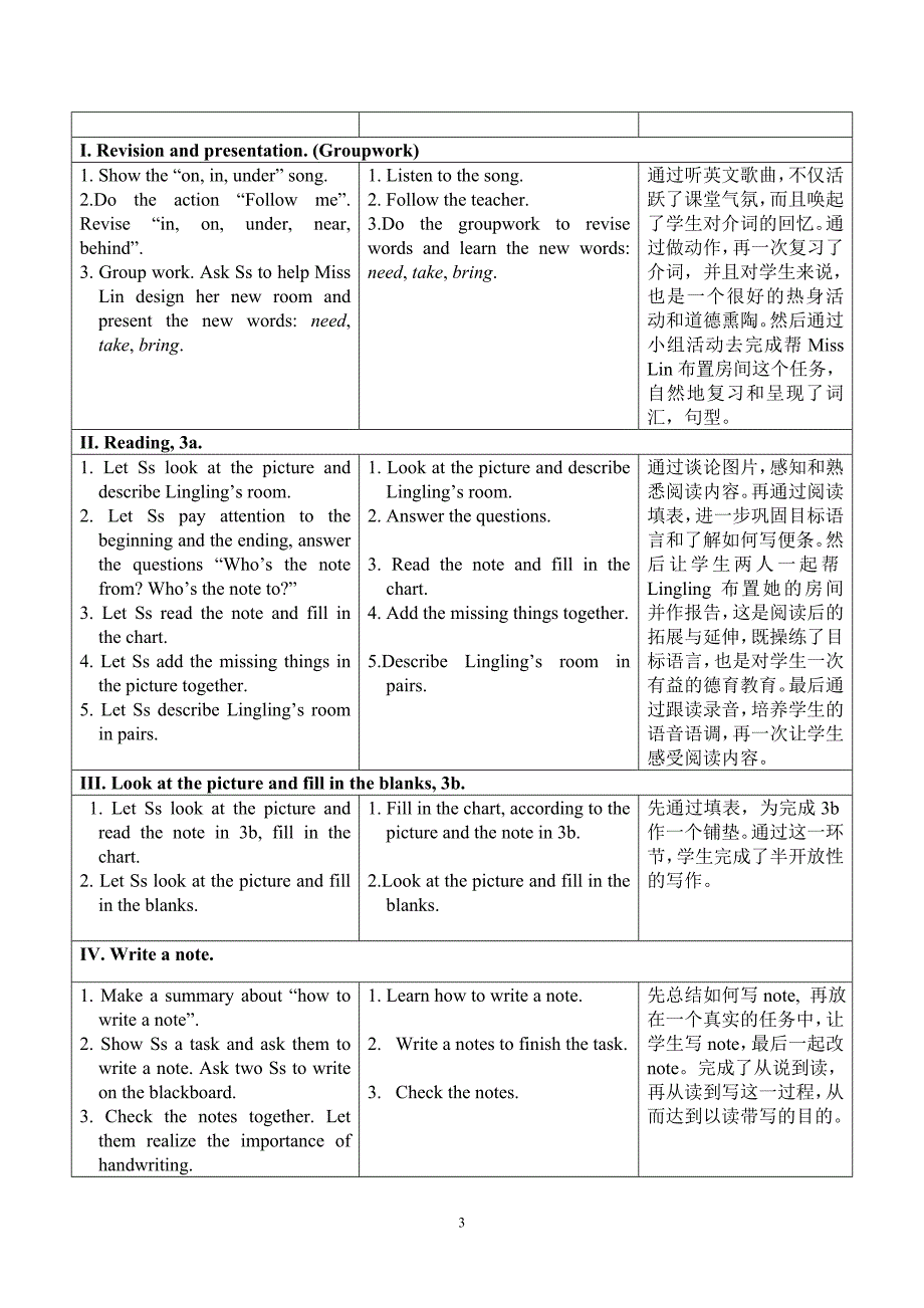 新目标初中英语七年级上册Unit 4 Where’s my backpack开课教案_第3页