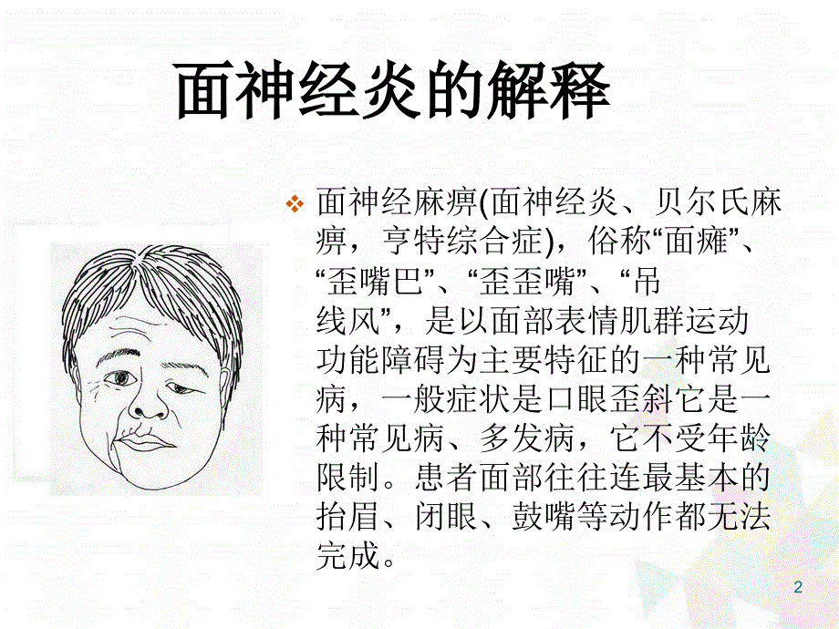 （优质课件）面神经炎病人的护理_第2页