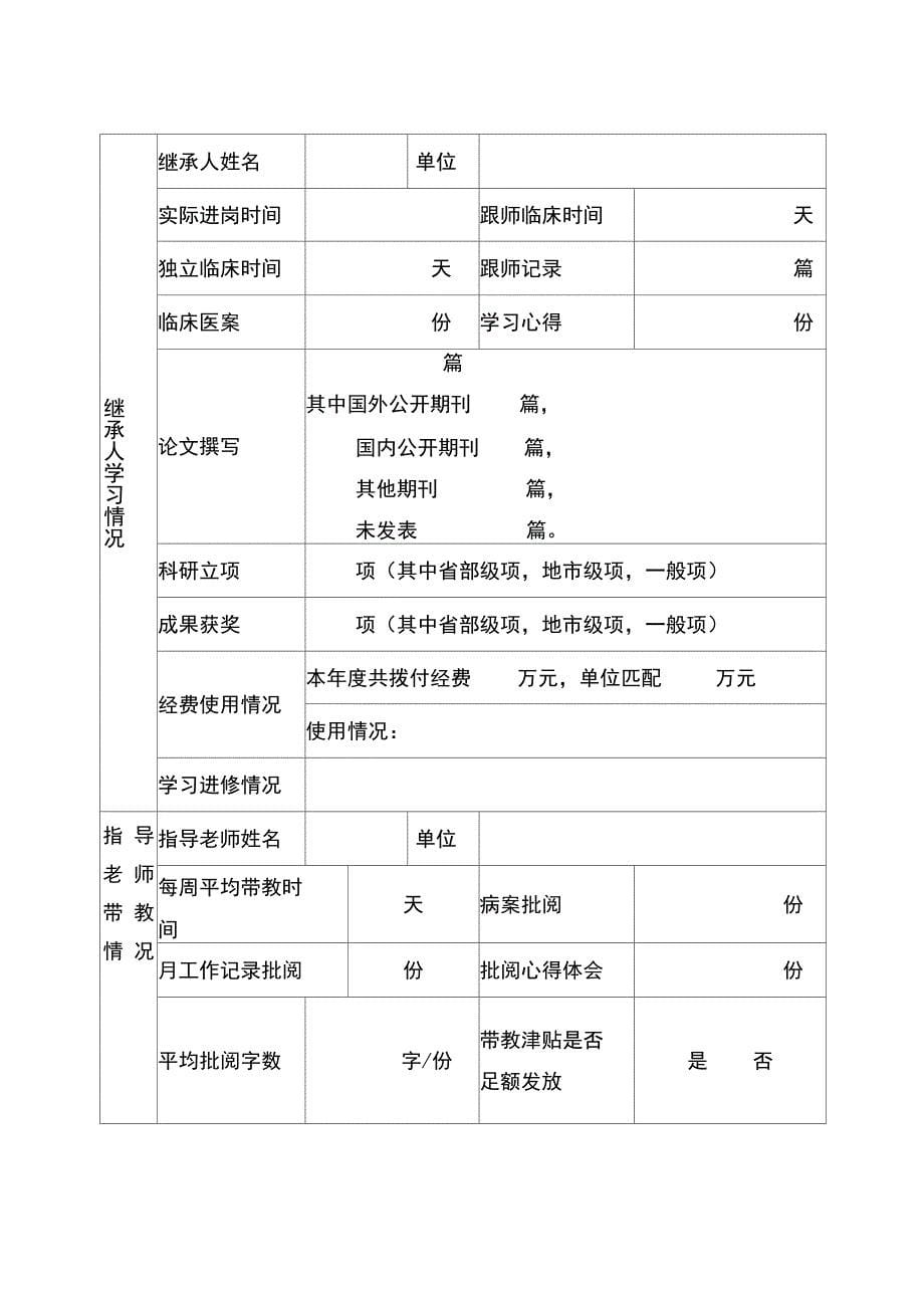 中医师承教育工作表格_第5页