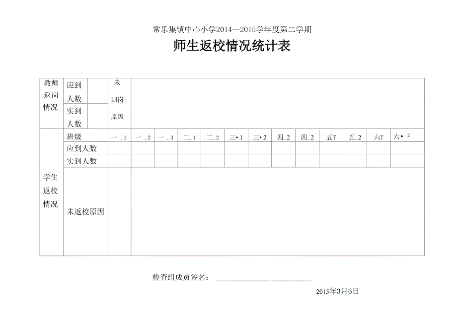 师生返校情况统计表_第1页