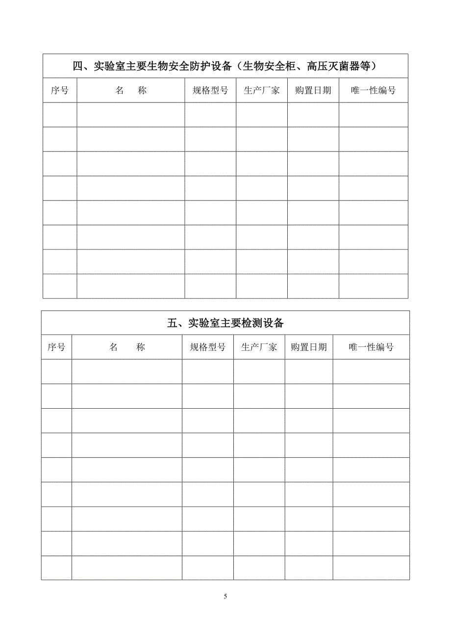云南省病原微生物实验室备案登记表_第5页