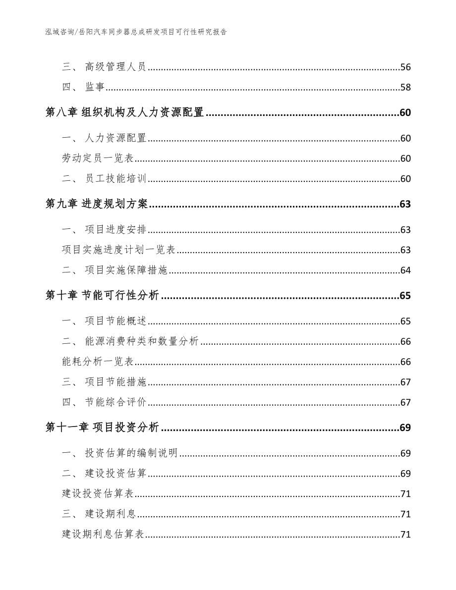 岳阳汽车同步器总成研发项目可行性研究报告_范文_第5页