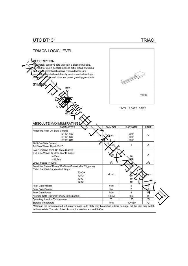 元器件bt131芯片-bt131 to92管腳排列-BT131可控硅參數(shù)_驪微電子.docx