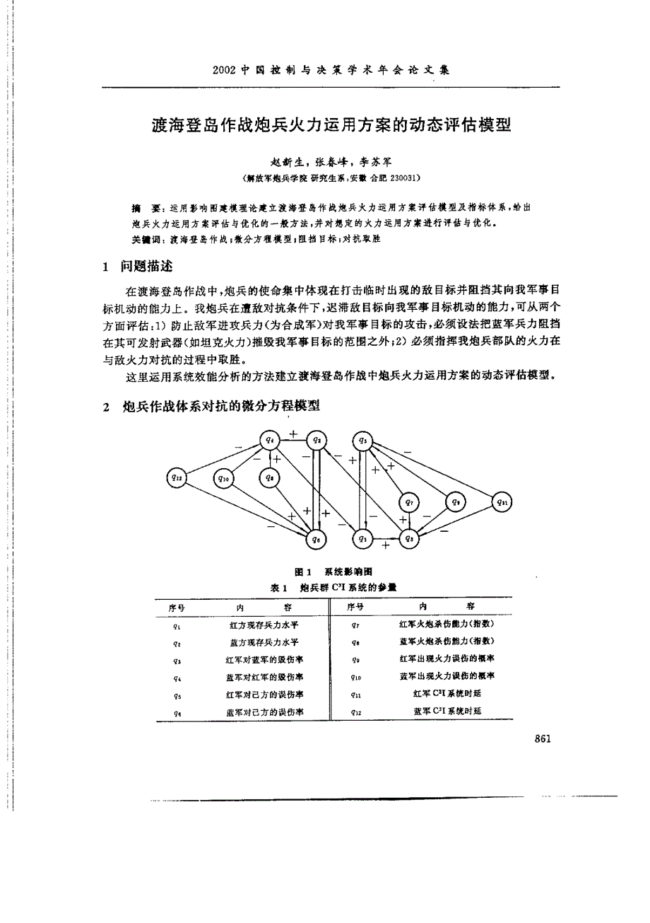 渡海登岛作战炮兵火力运用方案的动态评估模型_第1页