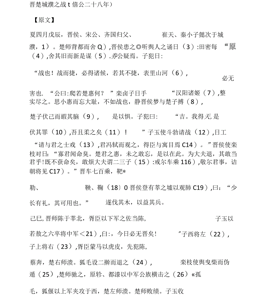 晋楚城濮之战全文翻译_第1页