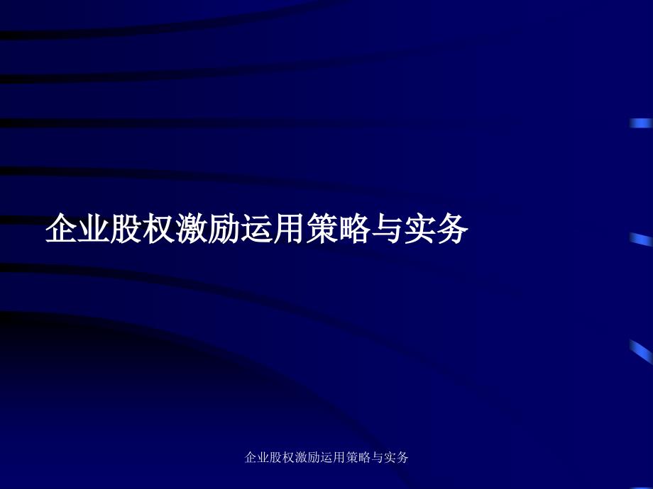 企业股权激励运用策略与实务课件_第1页