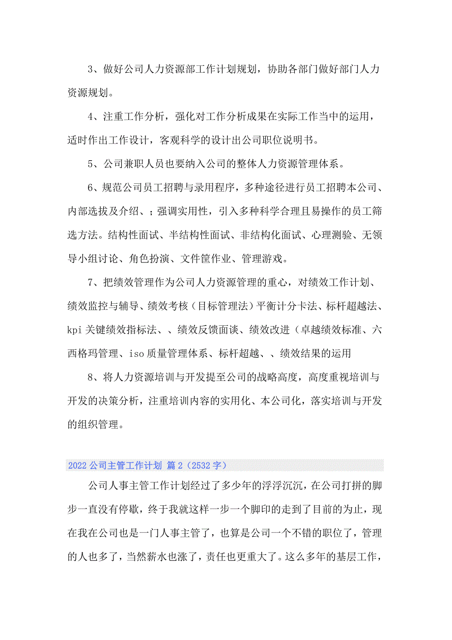 2022公司主管工作计划_第2页