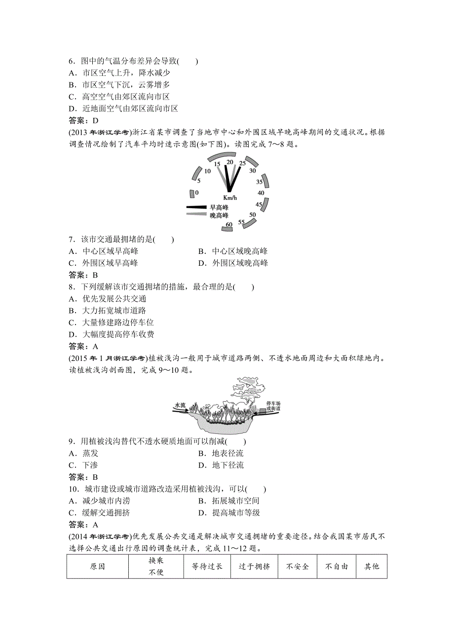 精校版高考地理湘教版练习：必修Ⅱ第二章 城市与环境 第三节集训真题再现Word版含答案_第2页