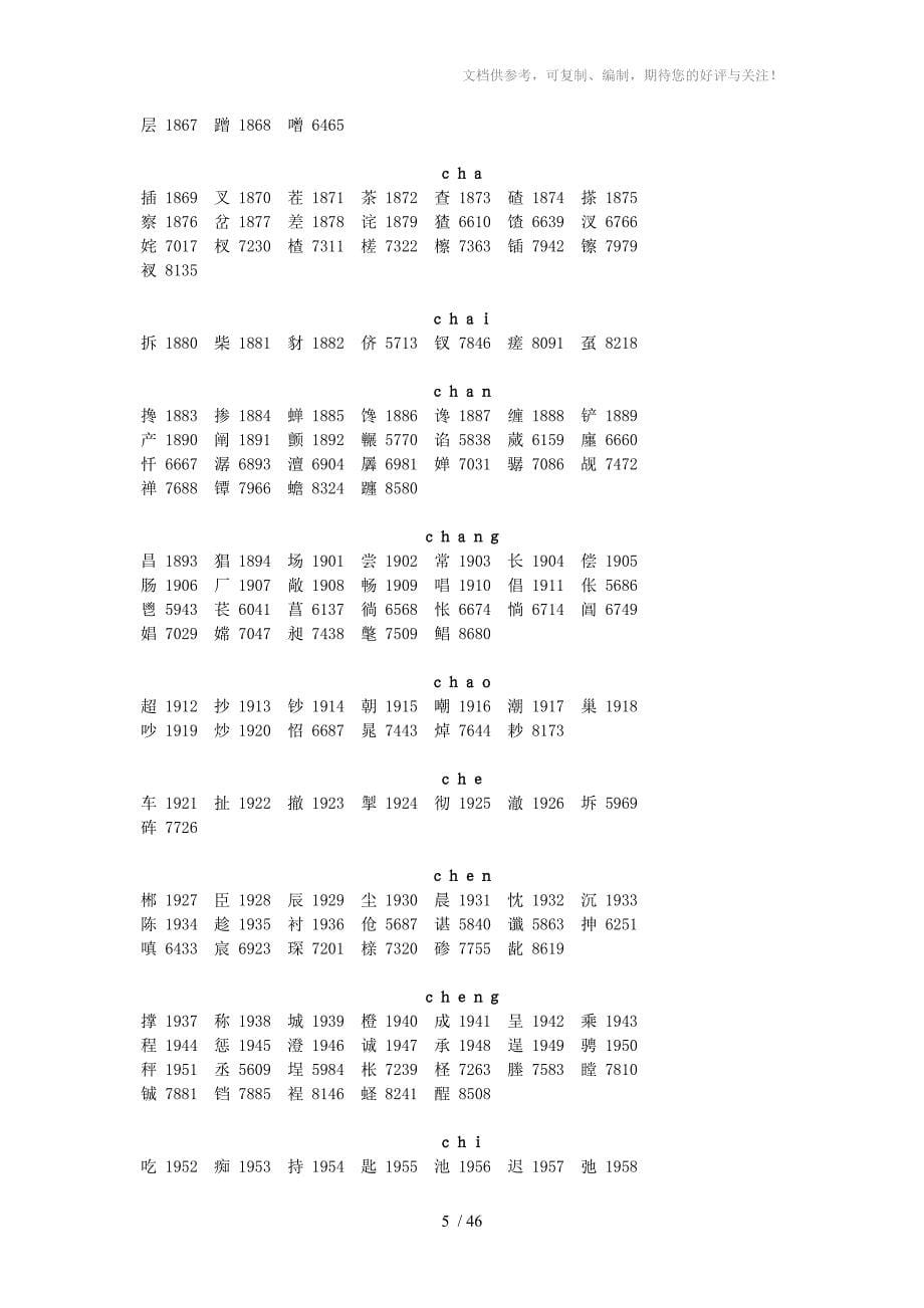 常用汉字代码表ngq_第5页