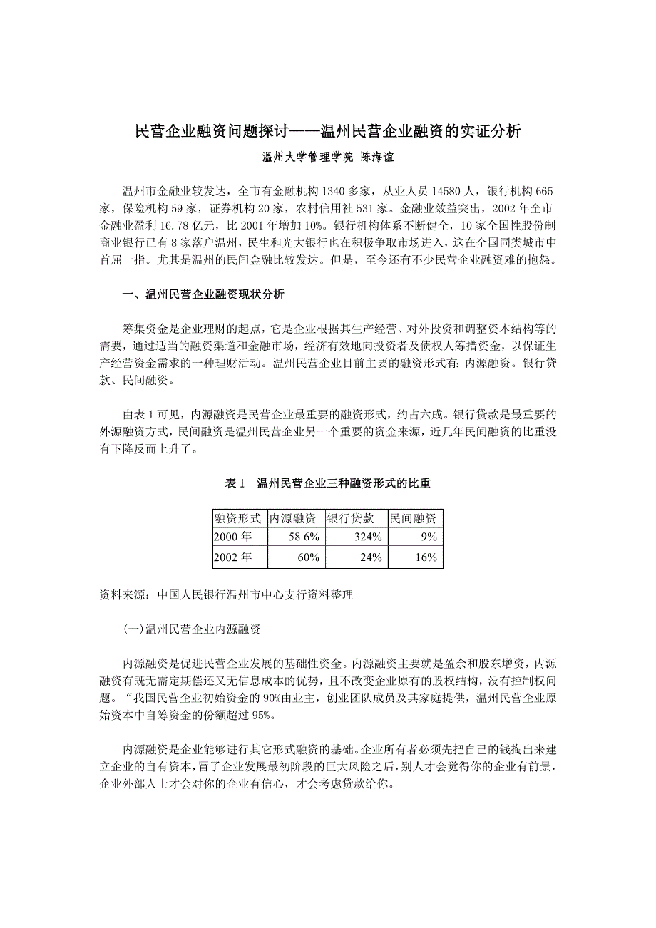 温州民营企业融资实证分析_第1页