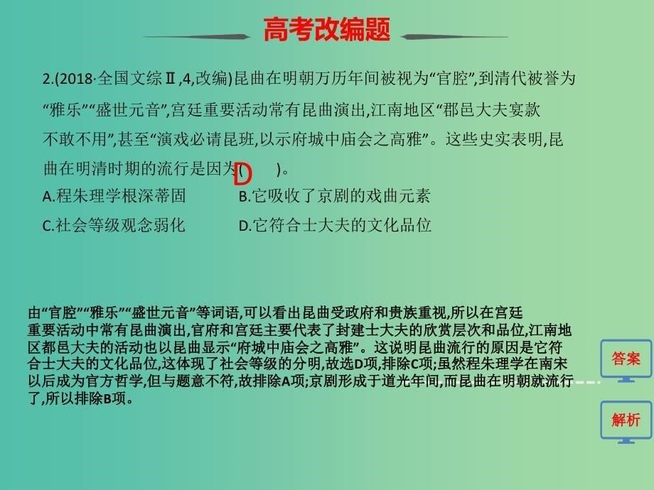 2019届高考历史题型分类突破第一篇选择题专题一通过选材区分的不同类型选择题类型1文献型课件.ppt_第5页