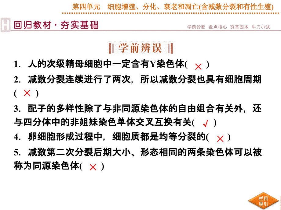 高考生物苏教版一轮配套课件第13讲减数分裂和有性生殖_第3页