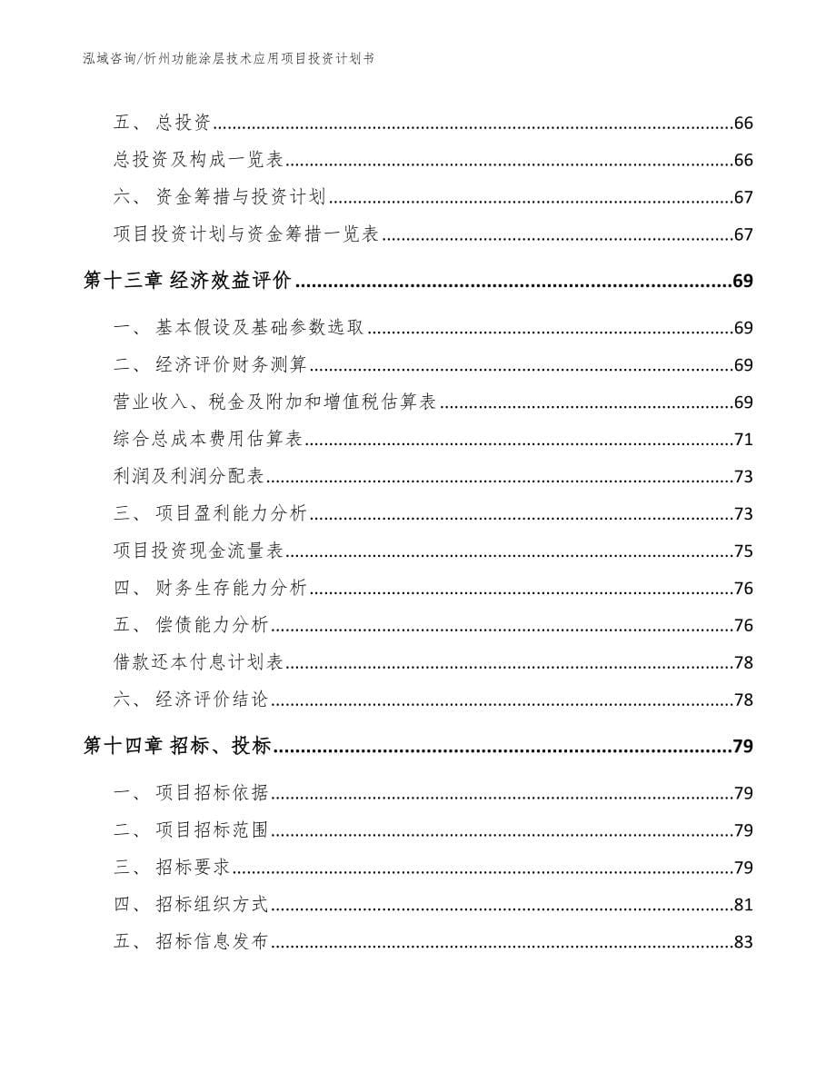 忻州功能涂层技术应用项目投资计划书【模板范本】_第5页