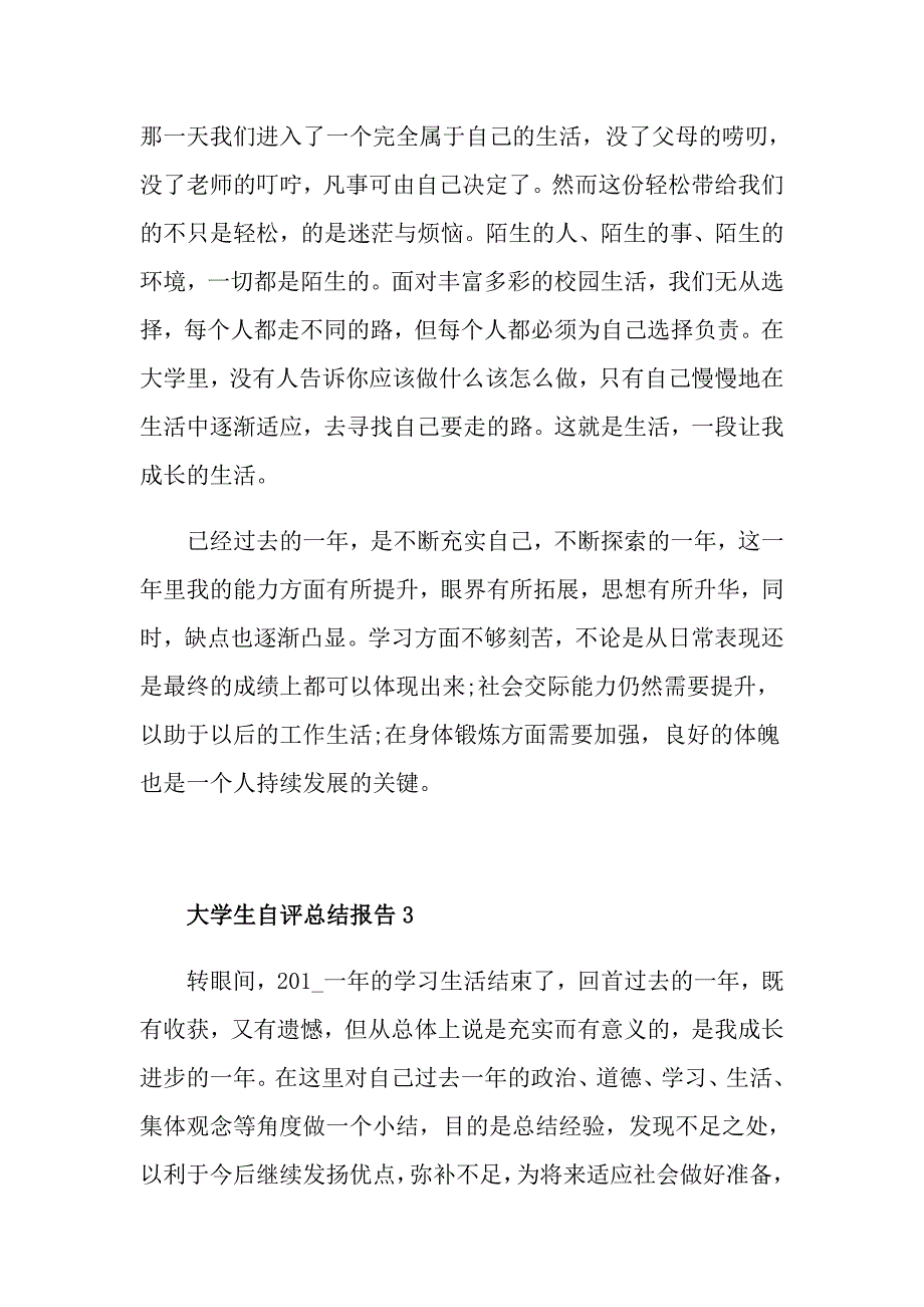 大学生自评总结报告_第4页